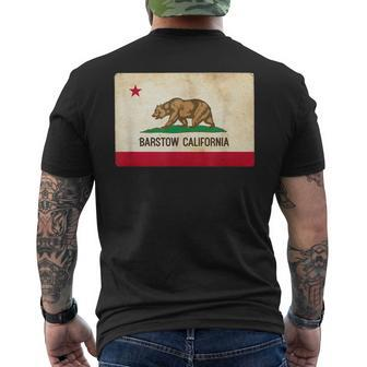 Barstow California Republic Flag Men's T-shirt Back Print | Mazezy
