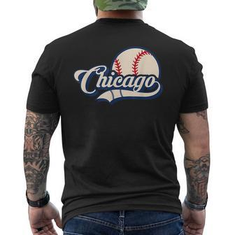 Baseball American Lover Chicago Baseball Mens Back Print T-shirt - Seseable