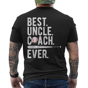 Baseball Best Uncle Coach Ever Proud Dad Daddy Fathers Day Mens Back Print T-shirt | Mazezy DE