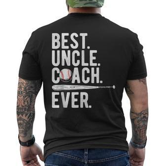 Baseball Best Uncle Coach Ever Proud Dad Daddy Fathers Mens Back Print T-shirt | Mazezy