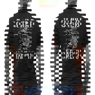 Baseball Catcher Go Ahead I Dare You Vintage Baseball Mens Back Print T-shirt | Mazezy