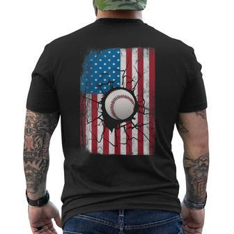 Baseball July 4Th For Men Boys Patriotic American Flag Usa Mens Back Print T-shirt | Mazezy DE