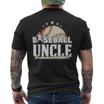 Baseball Uncle Fathers Day Mens Back Print T-shirt | Mazezy