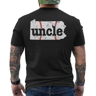 Baseball Uncle Pennsylvania Softball Uncle Mens Back Print T-shirt | Mazezy