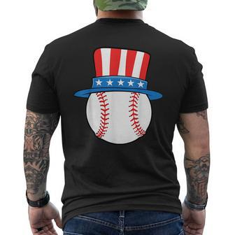 Baseball Uncle Sam Hat Cool 4Th Of July Usa Flag Umpire Gift Mens Back Print T-shirt | Mazezy
