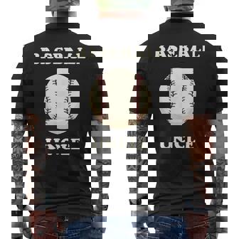 Baseball Uncle Sports Season Proud Uncle Mens Back Print T-shirt | Mazezy