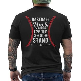 Baseball Uncle T Im Just Here For Concession Stand Mens Back Print T-shirt | Mazezy
