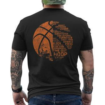 Basketball - Basketball Terms Motivational Mens Back Print T-shirt | Mazezy