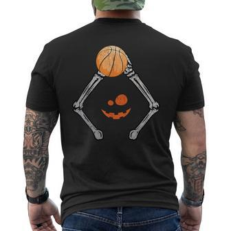 Basketball Skeleton Halloween Boys Basketball Halloween Men's T-shirt Back Print - Thegiftio UK