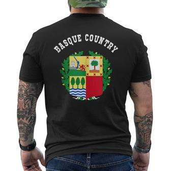 Basque Country Coat Of Arms Flag National Pride Gift Mens Back Print T-shirt | Mazezy