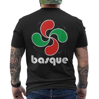 Basque T Basque Pride Lauburu Four Heads Symbol Mens Back Print T-shirt | Mazezy