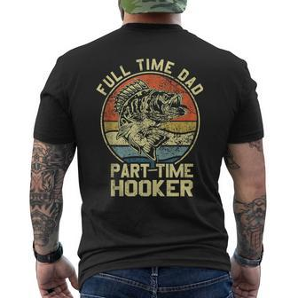 Bass Fishing Dad Full Part Time Bass Fish Hooker Funny Joke Mens Back Print T-shirt - Thegiftio UK