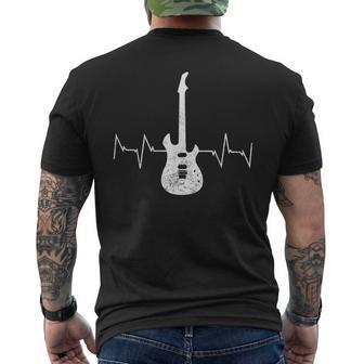 Bass Guitar Player Heartbeat For Fathers Day Dad Men's T-shirt Back Print | Mazezy