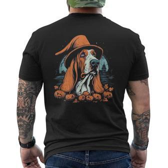 Basset Hound Witch Halloween Costume Dog Lover Puppy Men's T-shirt Back Print