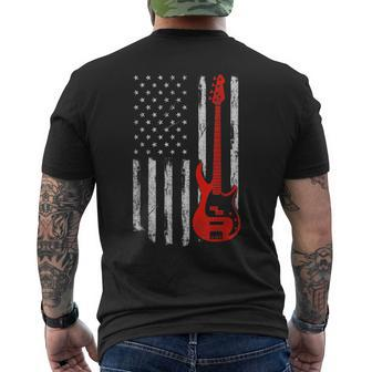 Bassist - Usa American Flag Bass Guitar Player Musician  Mens Back Print T-shirt