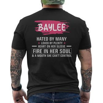 Baylee Name Gift Baylee Hated By Many Loved By Plenty Heart Her Sleeve V2 Mens Back Print T-shirt - Seseable