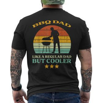 Bbq Dad Cooler Retro Barbecue Grill Fathers Day Daddy Papa Men's T-shirt Back Print