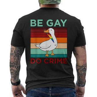 Be Gay Do Crime Lgbtq Pride Month Supporter Graphic Mens Back Print T-shirt | Mazezy
