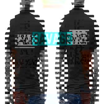 Be Savage Not Average Motivational Fitness Gym Workout Quote Mens Back Print T-shirt | Mazezy