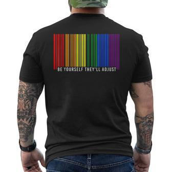 Be Yourself Theyll Adjust Lgbt Flag Gay Pride Month Mens Back Print T-shirt | Mazezy