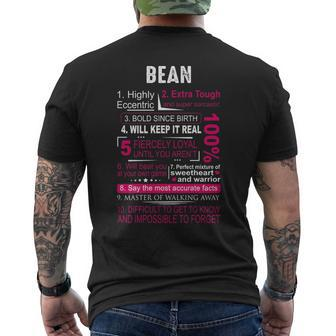 Bean Name Gift Bean V3 Mens Back Print T-shirt - Seseable