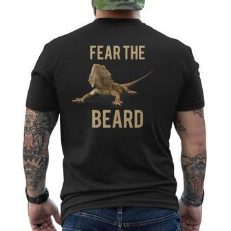 Bearded Dragon Fear The Beard Reptile Men's T-shirt Back Print | Mazezy