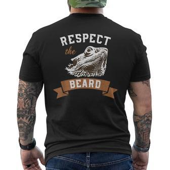 Bearded Dragon Respect The Beard Lizard And Reptile Men's T-shirt Back Print | Mazezy