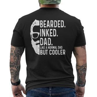Bearded Inked Dad Like A Normal Dad But Cooler Fathers Day Mens Back Print T-shirt | Mazezy