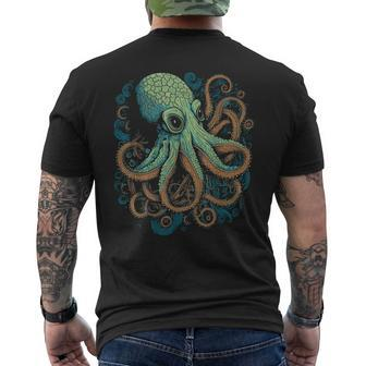 Beautiful Octopus Ocean Animal Lover Artistic Graphic Mens Back Print T-shirt - Monsterry