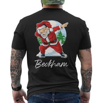 Beckham Name Gift Santa Beckham Mens Back Print T-shirt - Seseable