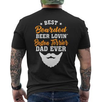 Beer Best Bearded Beer Lovin Saint Bernard Dad Funny Dog Lover Mens Back Print T-shirt - Monsterry DE