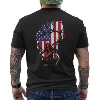 Beer Bigfoot Beer Firework American Flag 4Th Of July Drinking Mens Back Print T-shirt - Monsterry