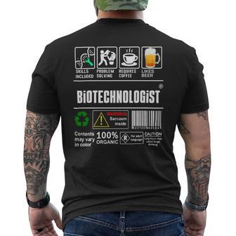 Beer Biotechnologist Packaging Handling Label Coffee Beer Mens Back Print T-shirt - Monsterry