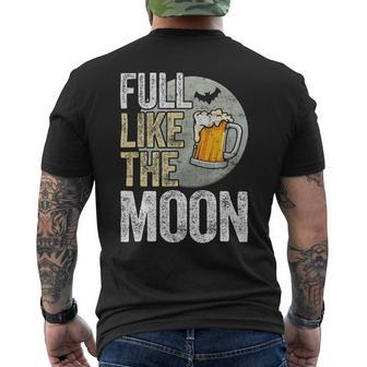 Beer Full Like The Moon Shirt Drink Alcohol Booze Party Beer Mens Back Print T-shirt - Monsterry UK