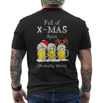 Beer Full Of Christmas Spirit Probably Beer4 Mens Back Print T-shirt - Monsterry CA