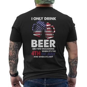 Beer Funny 4Th Of July Beer Lovers American Distressed Flag58 Mens Back Print T-shirt - Monsterry UK