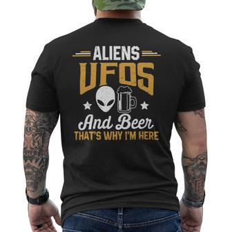 Beer Funny Aliens Ufos And Beer Thats Why Im Here Mens Space Mens Back Print T-shirt - Monsterry DE