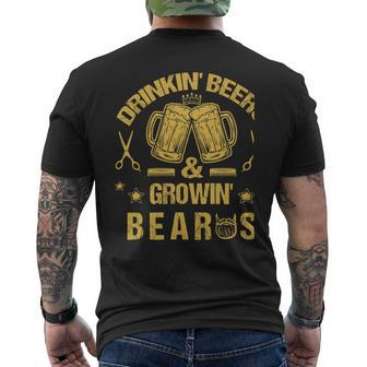 Beer Funny Bearded Beer Drinker Drinking Beers Beard Lover Humor Mens Back Print T-shirt - Monsterry