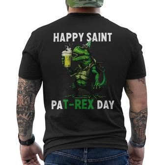 Beer Funny Beer Dinosaur St Patricks Day Shirt Happy St Pat Trex Mens Back Print T-shirt - Monsterry