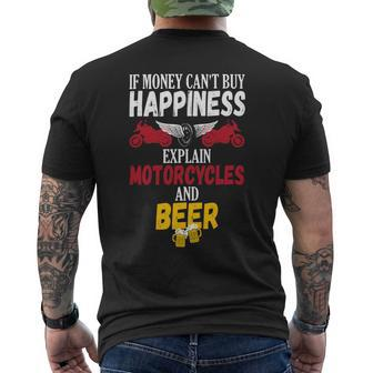 Beer Funny Beer Drinker Motorcycle Biker Mens Back Print T-shirt - Monsterry