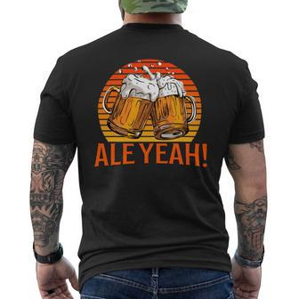 Beer Funny Beer Drinkers Pun Ale Yeah Fathers Day Retro Mens Back Print T-shirt - Monsterry