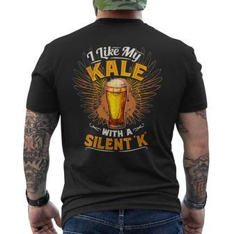 Beer Funny Beer I Prefer My Kale With A Silent K Tshirt Mens Back Print T-shirt - Monsterry