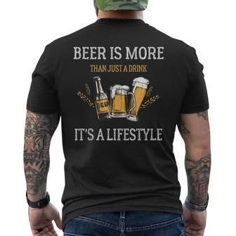 Beer Is More Than Just A Drink Its A Lifestyle - Funny Dad Mens Back Print T-shirt - Thegiftio UK