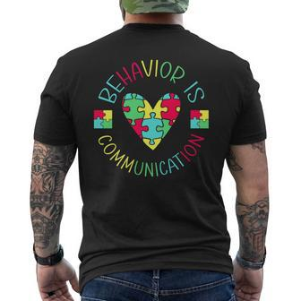 Behavior Is Communication Rbt Behavior Technician Mens Back Print T-shirt | Mazezy