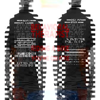 Behavioral Therapist Analyst Technician Rbt Behavior Tech Mens Back Print T-shirt | Mazezy