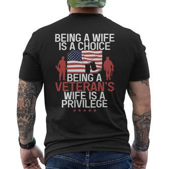 Being A Wife Is A Choice Being A Veterans Wife Is A Privile Mens Back Print T-shirt - Monsterry UK