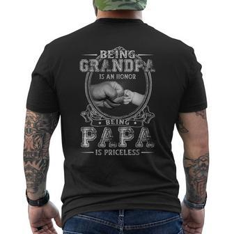 Being Grandpa Is An Honor Being Papa Is Priceless Father Day Mens Back Print T-shirt - Seseable