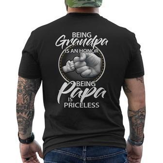 Being Grandpa Is An Honor Being Papa Is Priceless Grandpa Funny Gifts Mens Back Print T-shirt | Mazezy