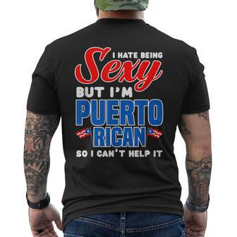 Being Sexy Puerto Rican Flag Pride Puerto Rico Mens Back Print T-shirt | Mazezy
