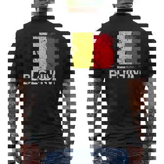 Belgian Flag | Vintage Made In Belgium Gift Mens Back Print T-shirt | Mazezy